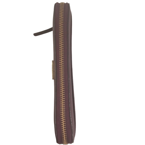 Kate Spade Zip Around Wallet Burgundy Leather Gold Hardware - Picture 3 of 7